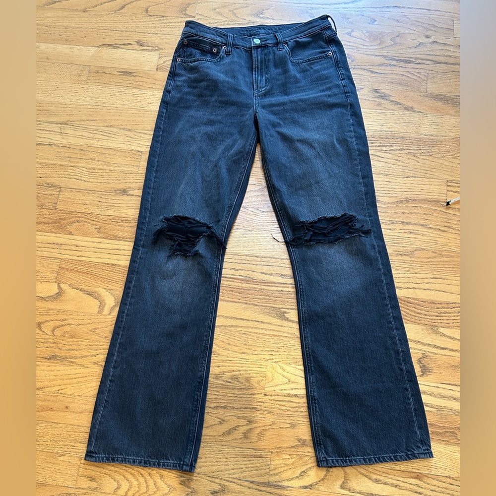 American Eagle 90s Bootcut Jeans Women’s 6 High Rise Ripped Western Stretch.
